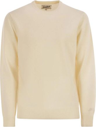 MC2 Saint Barth Regent Lamswollen Trui - Heren - Ronde hals truien - Beige - L - Wol - Truien & Vesten