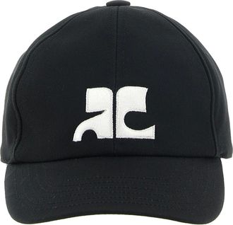 Courr&egrave;ges AC Logo Katoenen Pet - Dames - Accessoires - Zwart - Maat: ONE Size Katoen