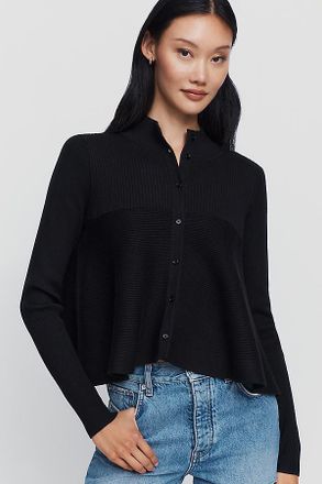 Maeve Mock Neck Swing Cardigan