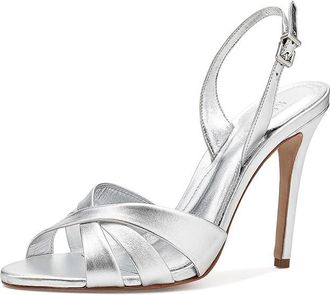 Schutz Keefa Sling Buckle Womens Sandals Silver : 10.5 M, Leather
