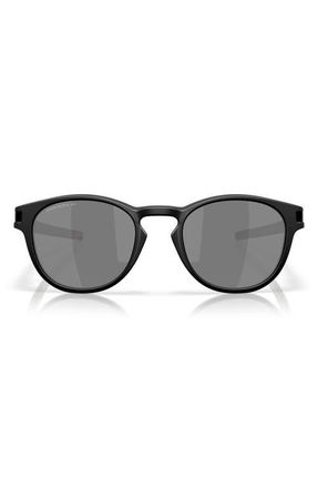 Oakley Latch 53mm Prizm Polarized Round Sunglasses in Black /Black Polar at Nordstrom