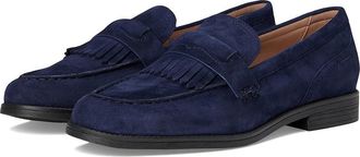 Cole Haan Stassi Kiltie Loafers Womens Shoes Midnight Moon Suede : 5.5 B - Medium, Synthetic