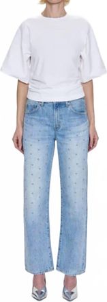 Pistola Denim Womens Lexi Mid Rise Bowed Straight Jean In Aries