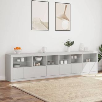 Berkfield Home Sideboard with LED Lights White 283x37x67 cm | Size: 283 x 37 x 67 cm