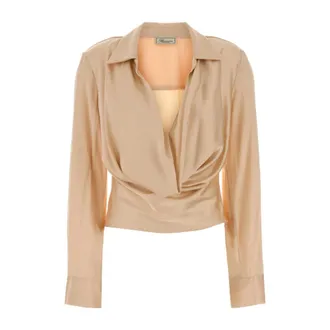 Blumarine Blouses, female, Orange, Size: S Satin Top