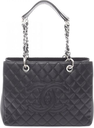 Chanel Black Grained Calfskin Tote Bag (Pre-Owned)