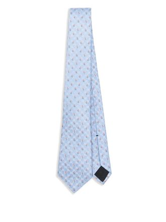 Gucci monogram tie - men - Silk/Silk/Cupro - One Size - Blue
