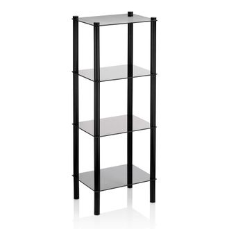 OEM Estanter&iacute;a De Ba&ntilde;o Kela Lars, Cristal/metal, Hasta 30 Kg, 40 X 30 X 107 Cm