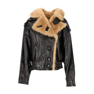 Isabel Marant Valina Leren Jas - Dames - Jassen - Zwart - Maat: S