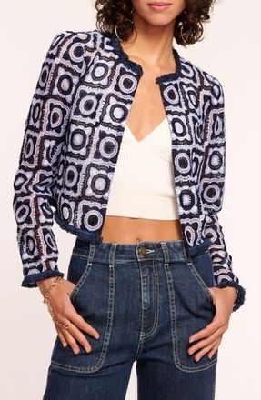Ramy Brook Anacapri Daniella Jacket in Spring Navy Crochet at Nordstrom Rack, Size X-Small
