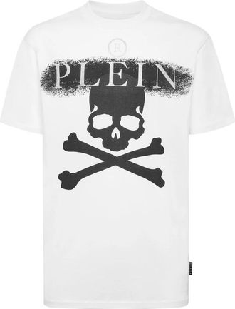 Philipp Plein T-shirt Ronde Hals SS - Heren - T-shirts - Wit - 4XL - Katoen - Tops