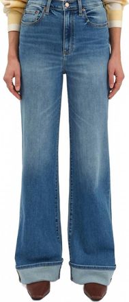 Daze Womens Far Out High Rise Cuffed Wide Leg Denim Jeans In Big Break