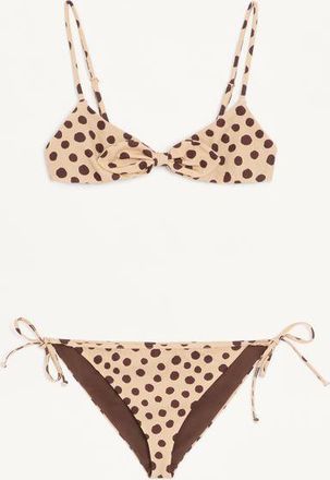 Valentino Lycra Swimsuit In Plus De Pois Dalmata Polka Dot Woman BEIGE/CHOCOLATE XS