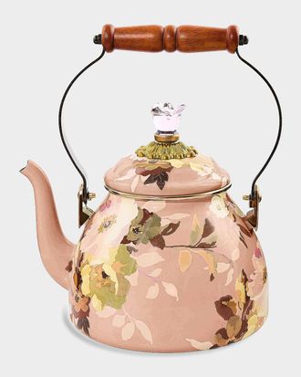 MacKenzie-Childs Wild Rose Mauve Small Tea Kettle