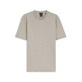 BOSS Geometric-jacquard T-shirt in cotton