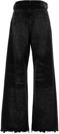 Diesel Wide-Leg Black Denim Jeans - Black