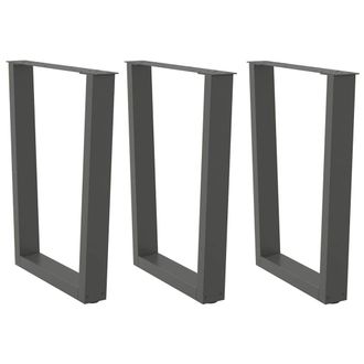 Berkfield Home Dining Table Legs V-Shape 3 pcs Anthracite 70x(72-73.3) cm Steel