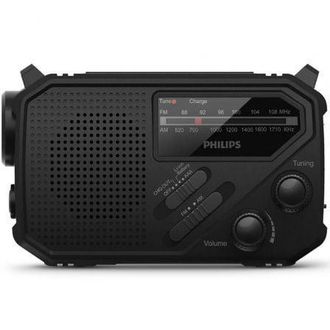 Philips Tar1609: Radio Port&aacute;til Fm/am Con Bater&iacute;a Interna Recargable, Pilas Aaa Y Manivela De Soporte, Energ&iacute;a Solar, Luz Led Y Linterna Integrada Para Campin