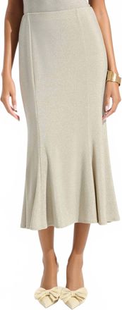 Joseph Ribkoff Sparkly Midi Trumpet Skirt In Champagne