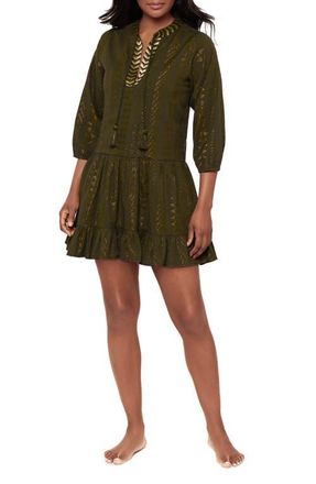 Miraclesuit Metallic Jacquard Cover-Up Dress in Nori at Nordstrom, Size Medium