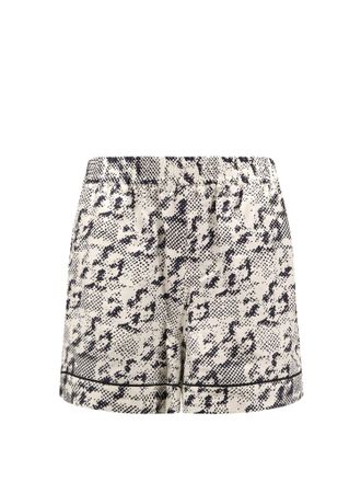 Tory Burch Silk Shorts With Pixelated Logo Print