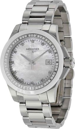 Longines Conquest Mother of Pearl Diamond Dial Stainless Steel Watch L3.281.0.87.6