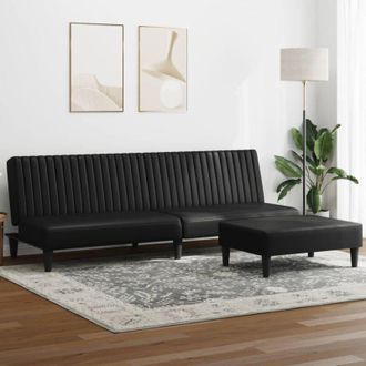 vidaXL Set di Divani 2 pz Nero in Similpelle vidaXL