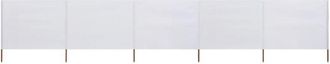 vidaXL 5-panel Wind Screen Fabric 600x160 cm Sand White Vidaxl