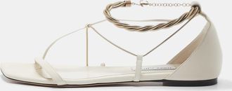 Jimmy Choo London White Leather Oriana Flats