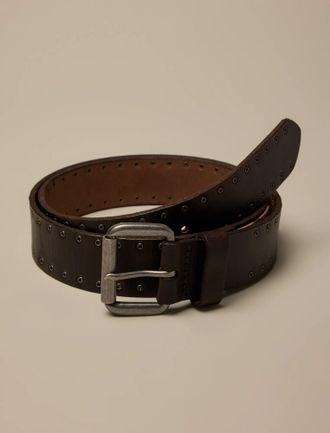 Lucky Brand Eyelet Leather Belt With Roller Buckle