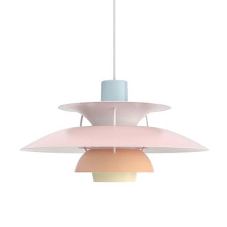 Louis Poulsen PH 5 Pendelleuchte, blau / rosa / pfirsich