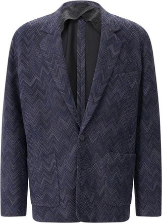 Missoni Heren, Jassen, Blauw, Maat: XL Katoen