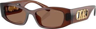 Michael Kors Rhodes Brown Solid Rectangular Ladies Sunglasses 0MK2243U 402173 52