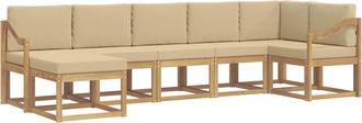 vidaXL Conjunto De Sof&aacute;s De Exterior 7 Uds. Y Beige Poli&eacute;ster Vidaxl