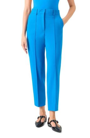 Akris Stretch Knit Tailored Ankle Pants in Cobalt Blue at Nordstrom, Size 10