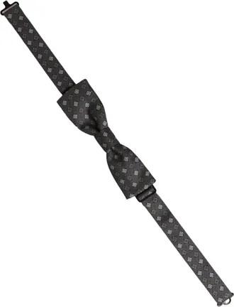 Dolce & Gabbana Geometric Silk Bow Tie - Gray