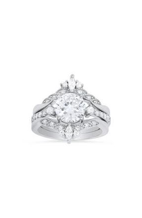 Queen Jewels Sterling Silver 3-Piece Stacked CZ Ring Set at Nordstrom Rack, Size 7