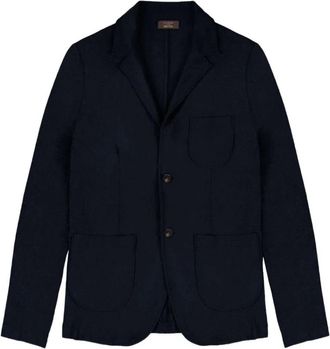 Zanone Slim-fit blazer met opgestikte zakken - Heren - Blazers - Blauw - 2XL - Katoen - Jassen