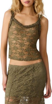 Steve Madden Mavee Lace Tank Top in Mountain Green at Nordstrom, Size Small