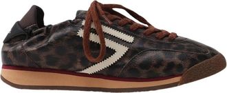 Puraai Sneakers met dierenprint - Dames - Sneakers - Bruin - 37 EU - Leer - Schoenen