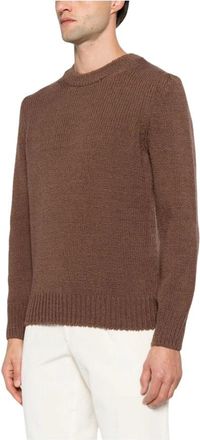 Gran Sasso Jersey de punto con cuello redondo - Knitwear - Hombre - Marr&oacute;n - 2XL