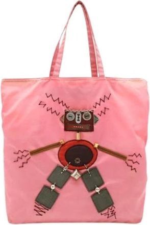 Prada Pre-owned Vintage Nylon Tote Bag - Dames - Vintage Shopper - Roze - ONE Size - Nylon - Vintage