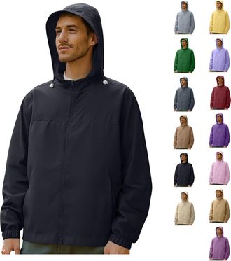 Generic Mens Outdoor Waterproof Jacket Lightweight Softshell Coat Hooded With Pockets Windbreaker Mens Winter Jackets For Commuting, Walking, Hiking And Outdo