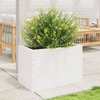 Berkfield Home Decorative Garden Planter White 70x40x45.5 cm Solid Wood Pine