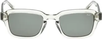 Abercrombie & Fitch 51mm Round Sunglasses in Shiny Dark Green/green at Nordstrom