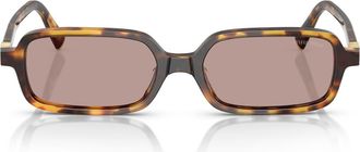 Miu Miu 51mm Rectangular Sunglasses in Havana Honey Light Brown at Nordstrom