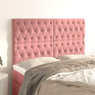 vidaXL Cabeceros 4 Unidades De Terciopelo Rosa 72x7x78/88 Cm Vidaxl