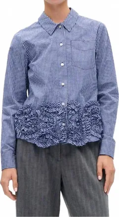 Baum Und Pferdgarten Mariel Cotton Poplin Shirt In Mini Blue Check