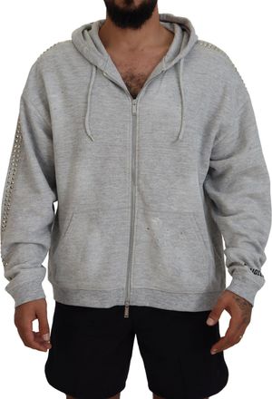 Dsquared2 Dsquared&sup2; Hooded Printed Crystal Embellishment Mens Sweater (Pre-Owned)