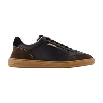 Versace Greca Court Trainers - male - Versace - Sneakers - Black - 10 UK - Shoes